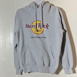 Hard Rock Cafe San Francisco Hoodie Gray Sweatshirt Womens Medium (see notes)